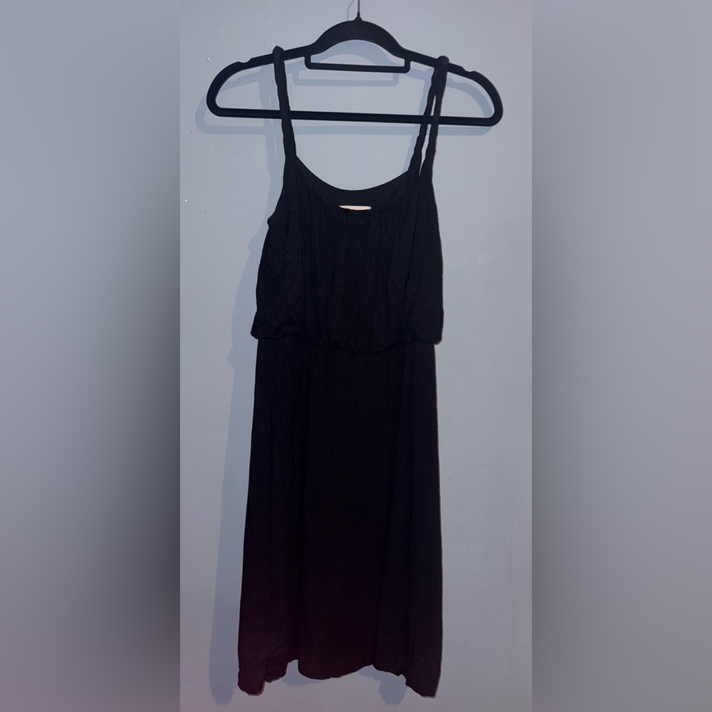 LOFT Black Midi Dress